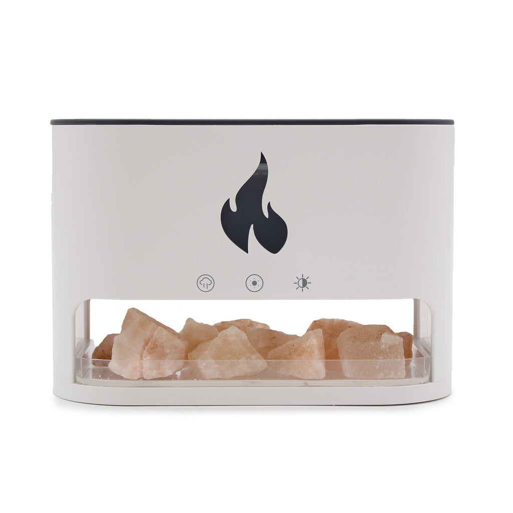 Difusor de Aroma Blaze - Cámara de Sal del Himalaya - USB-C - Efecto Llama (Sal incluida)