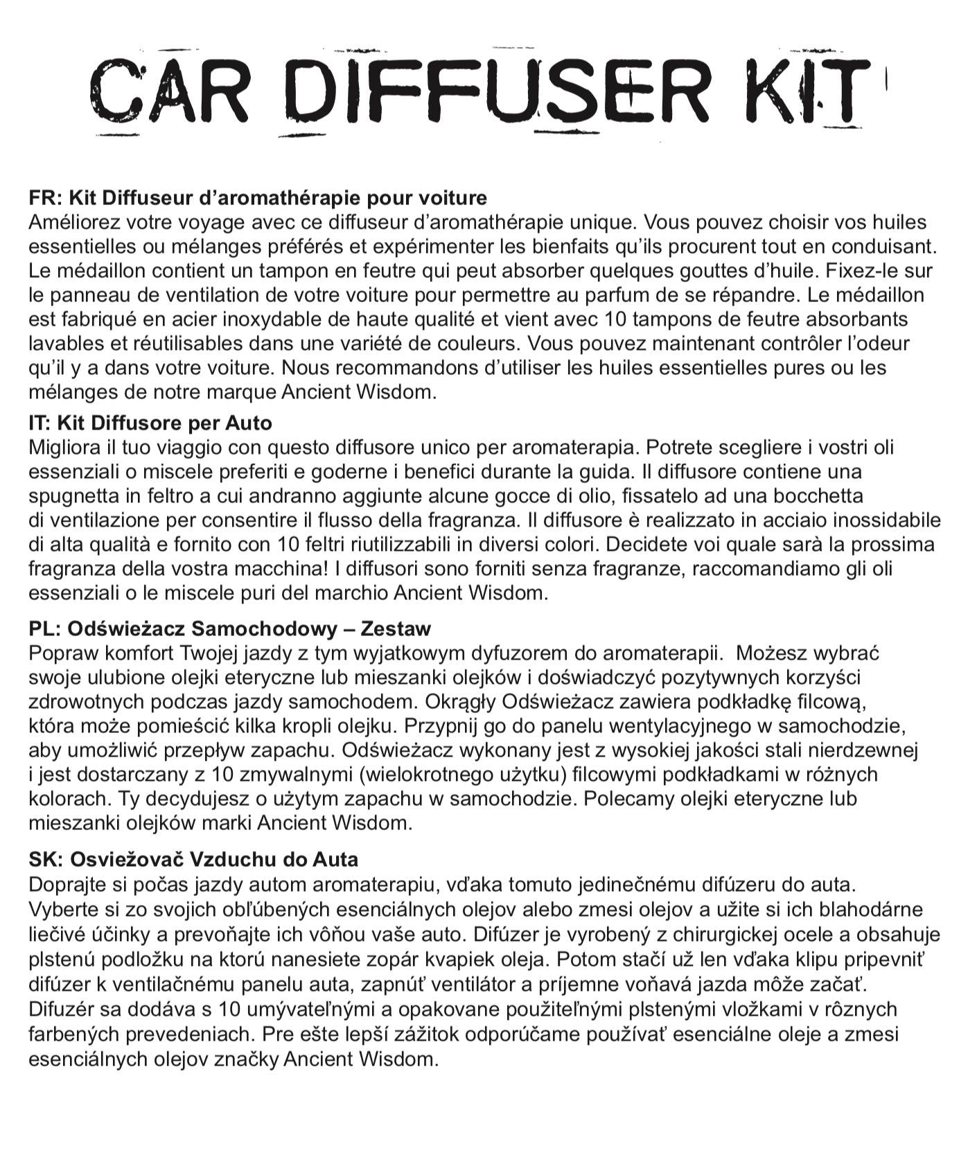Kit difusor para coche - Ángel - 30mm
