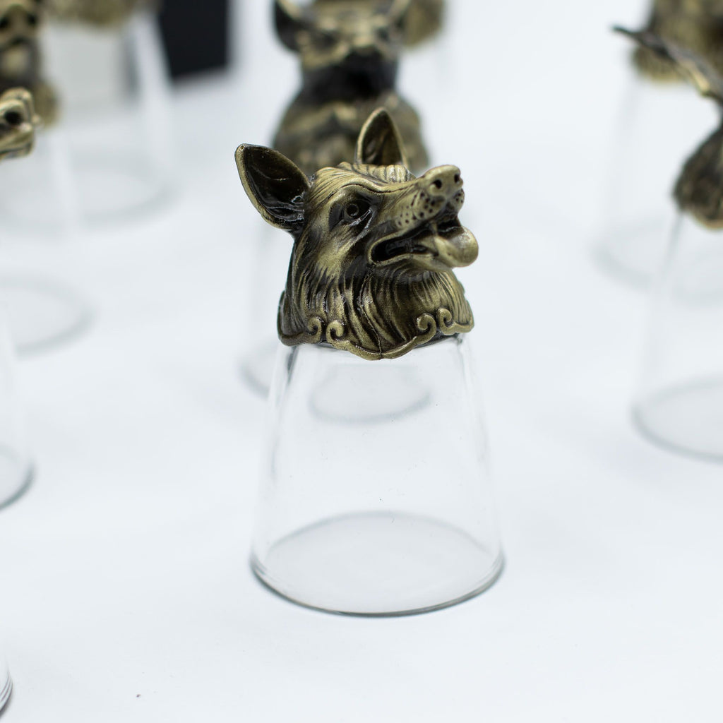 Vasos de chupito Bottom Up (25ml) - Bosque y Criaturas Místicas - Bronce Antiguo