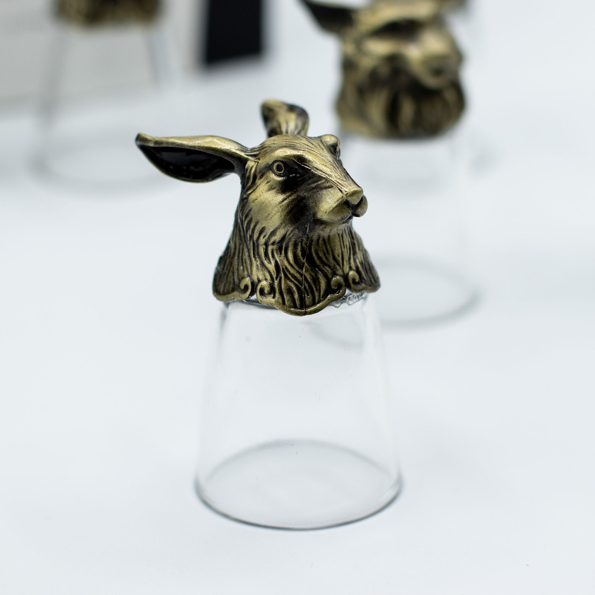 Conjunto de regalo de 12 vasos de chupito Bottom Up (25ml) - Bosque y Criaturas Místicas - Bronce Antiguo