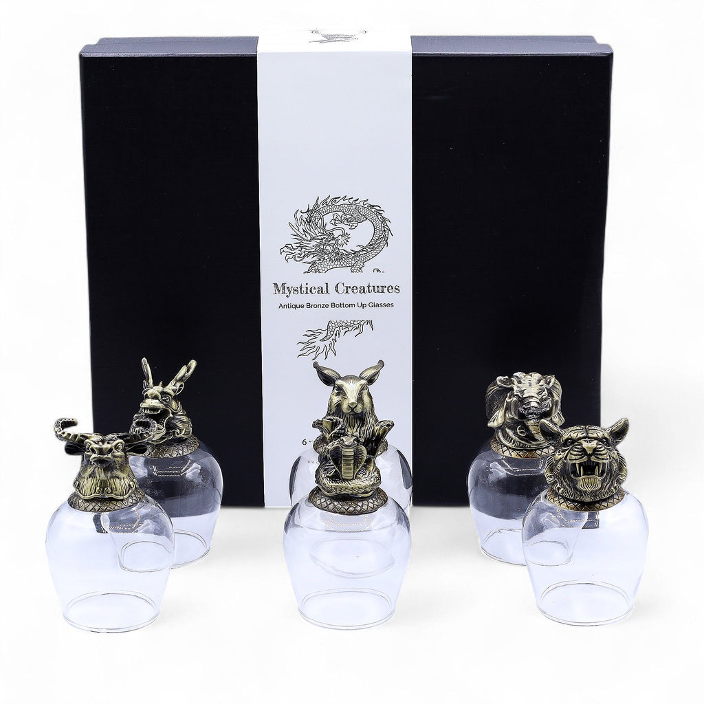 Set de regalo de 6 vasos (100 ml) - Criaturas Místicas - Bronce Antiguo