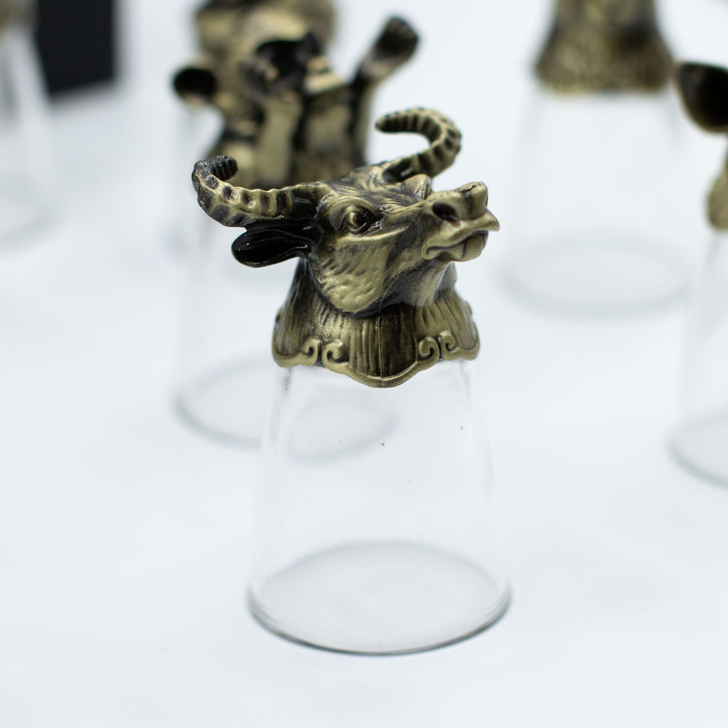 Vasos de chupito Bottom Up (25ml) - Bosque y Criaturas Místicas - Bronce Antiguo