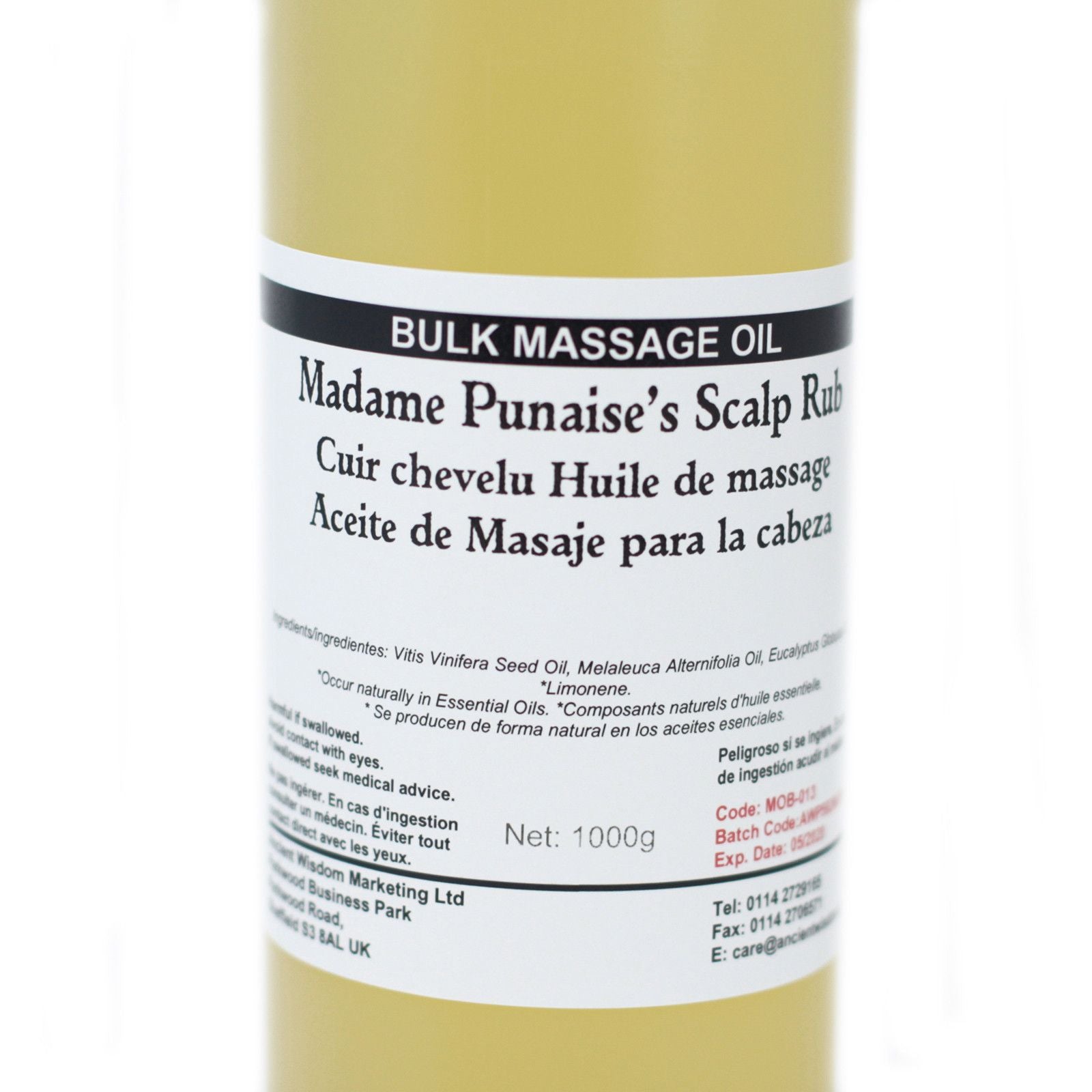 Aceite de Masaje 1kg - Para la cabeza