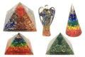 Pirámide de Orgonita Lrg 70mm - Gemas Chakra - Flor de la Vida de los Siete Chakras- 70 mm