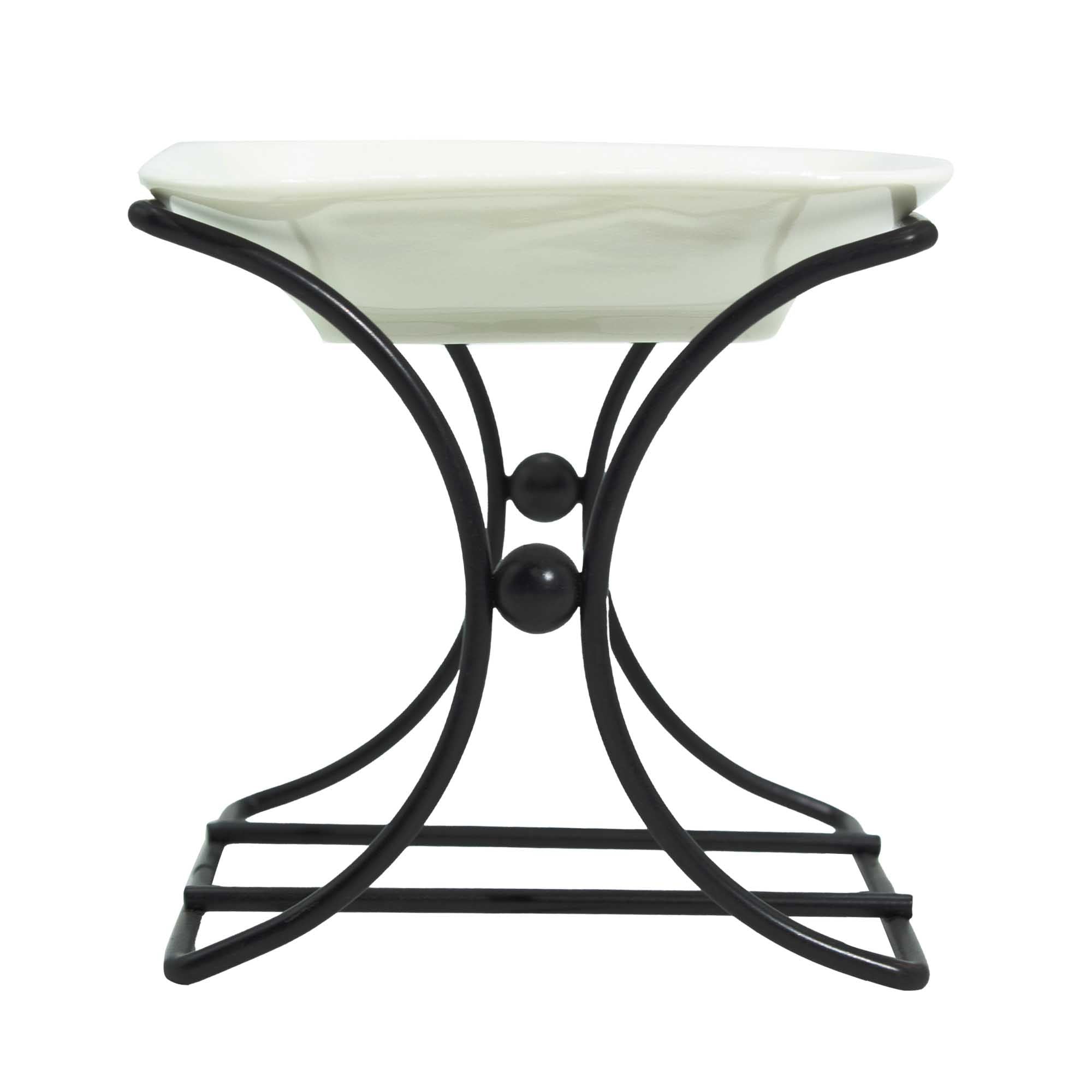 Soporte cuadrado de cerámica y metal