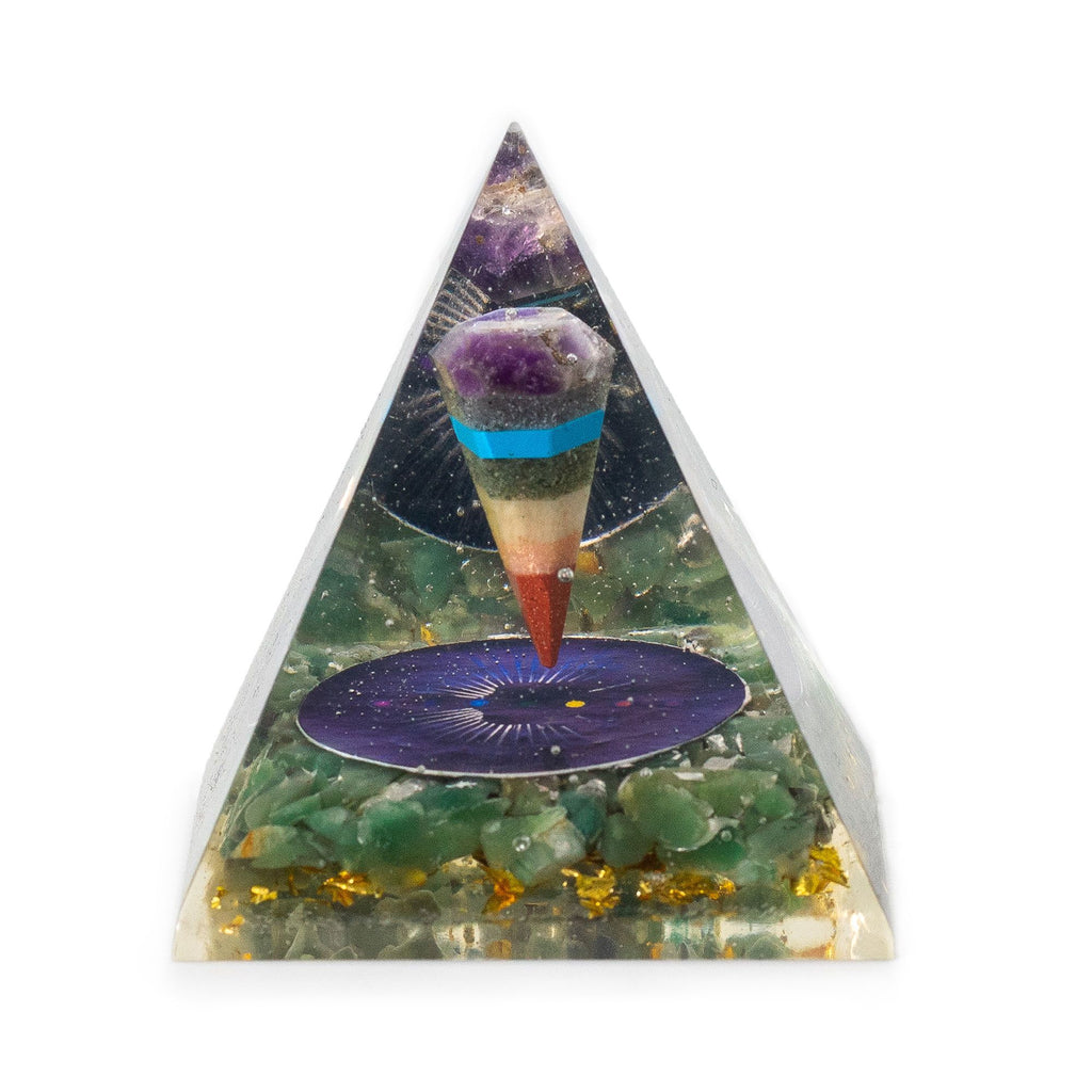 Med Orgonita Pirámides 7x6 cm - Péndulo - Chips de Aventurina Verde