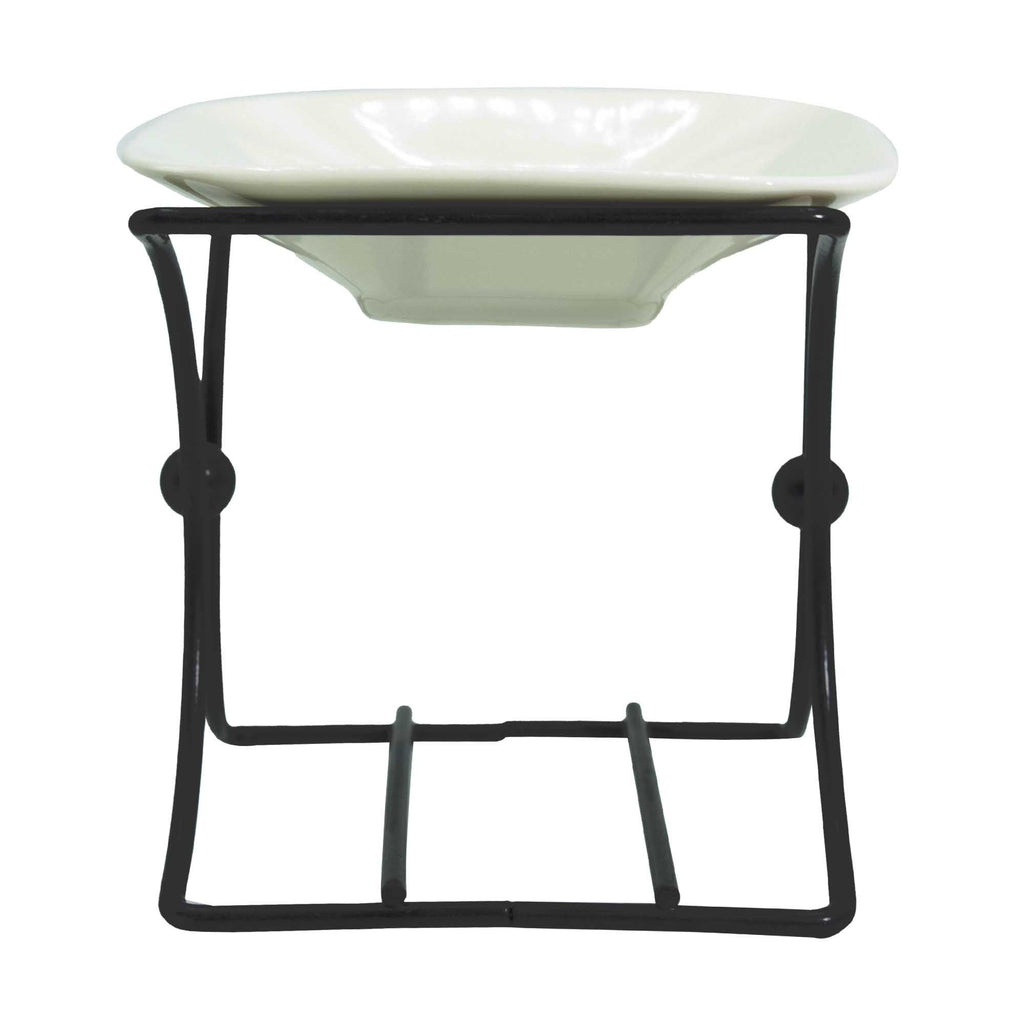Soporte cuadrado de cerámica y metal