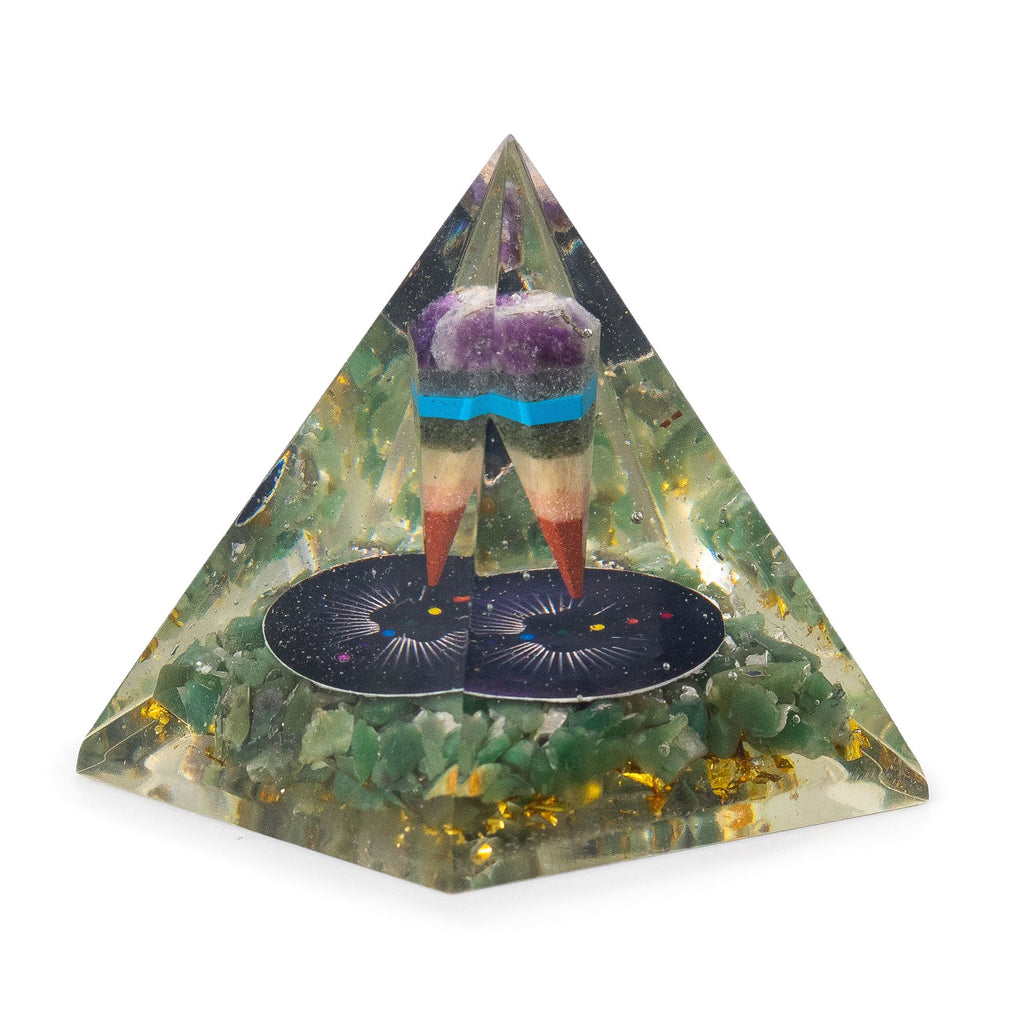 Med Orgonita Pirámides 7x6 cm - Péndulo - Chips de Aventurina Verde