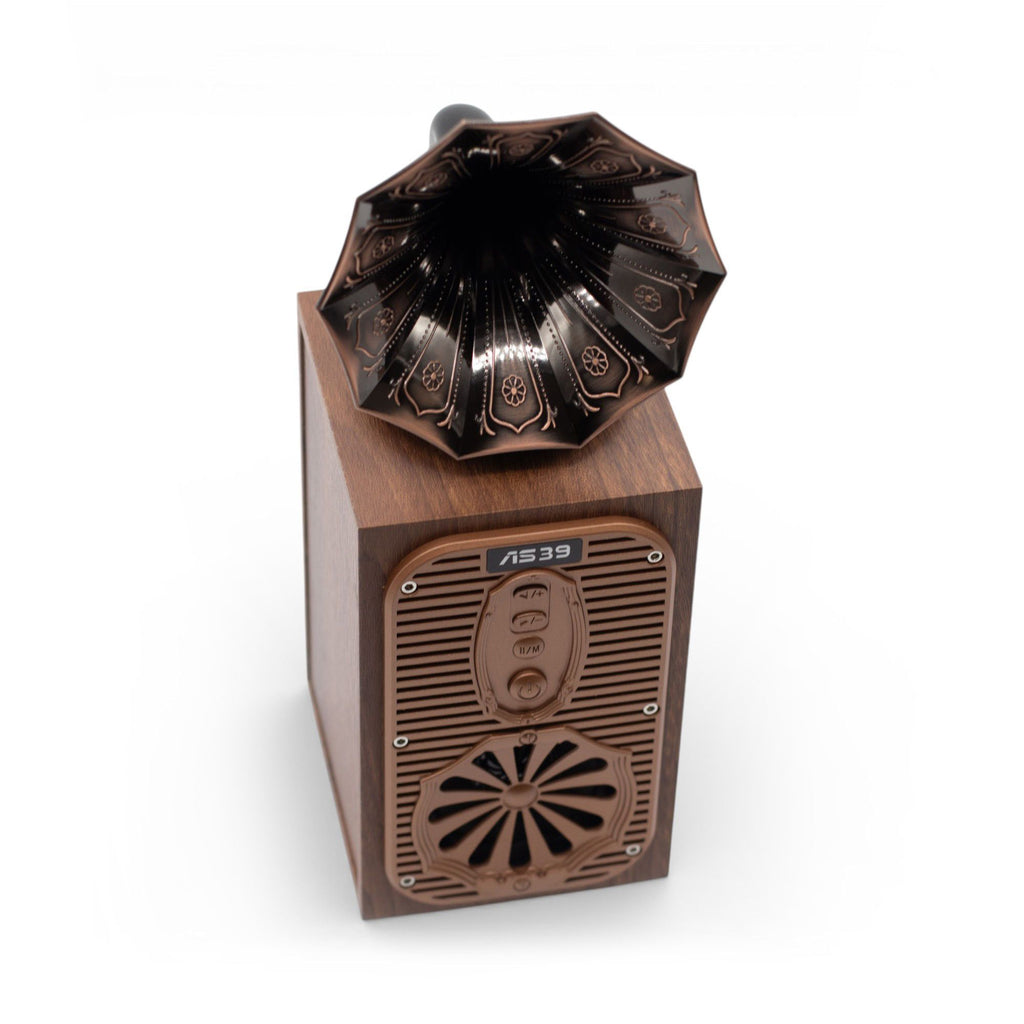 Altavoz retro de gramófono alto (Extra Alto) - Bluetooth - 8 vatios