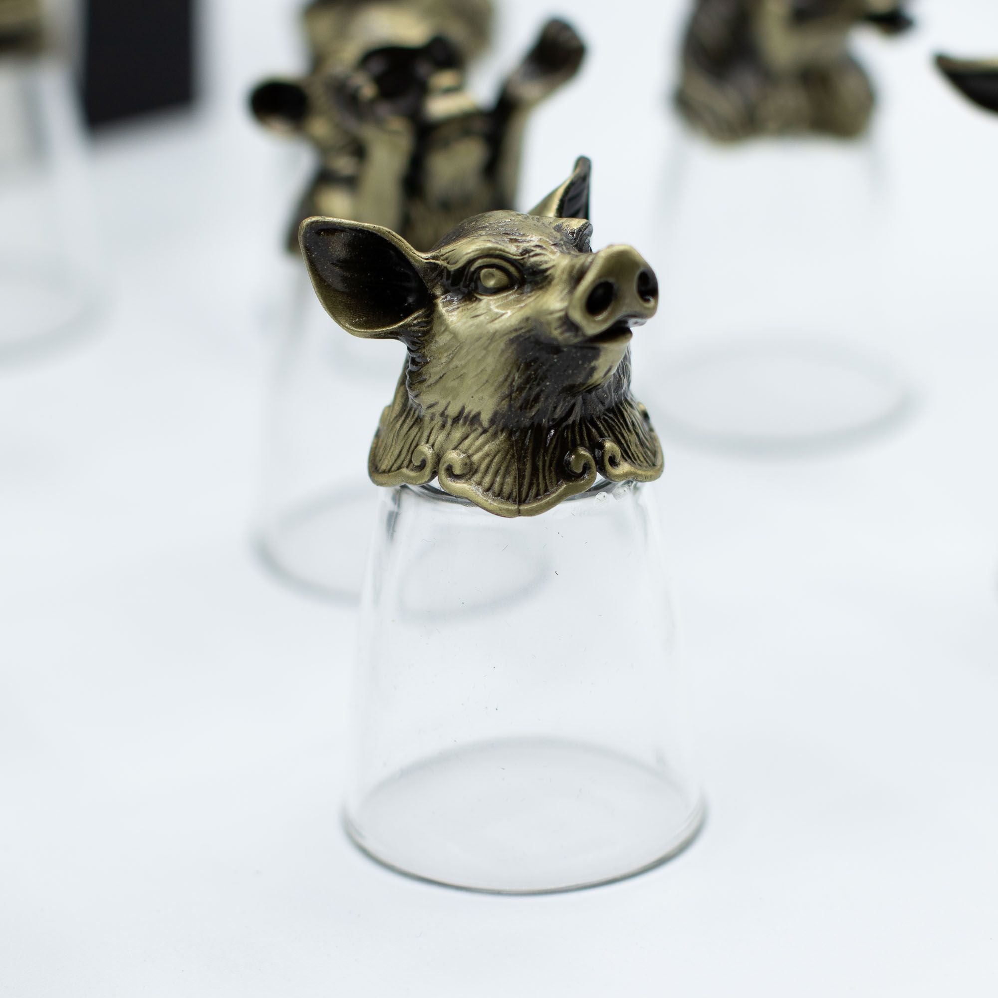 Vasos de chupito Bottom Up (25ml) - Bosque y Criaturas Místicas - Bronce Antiguo