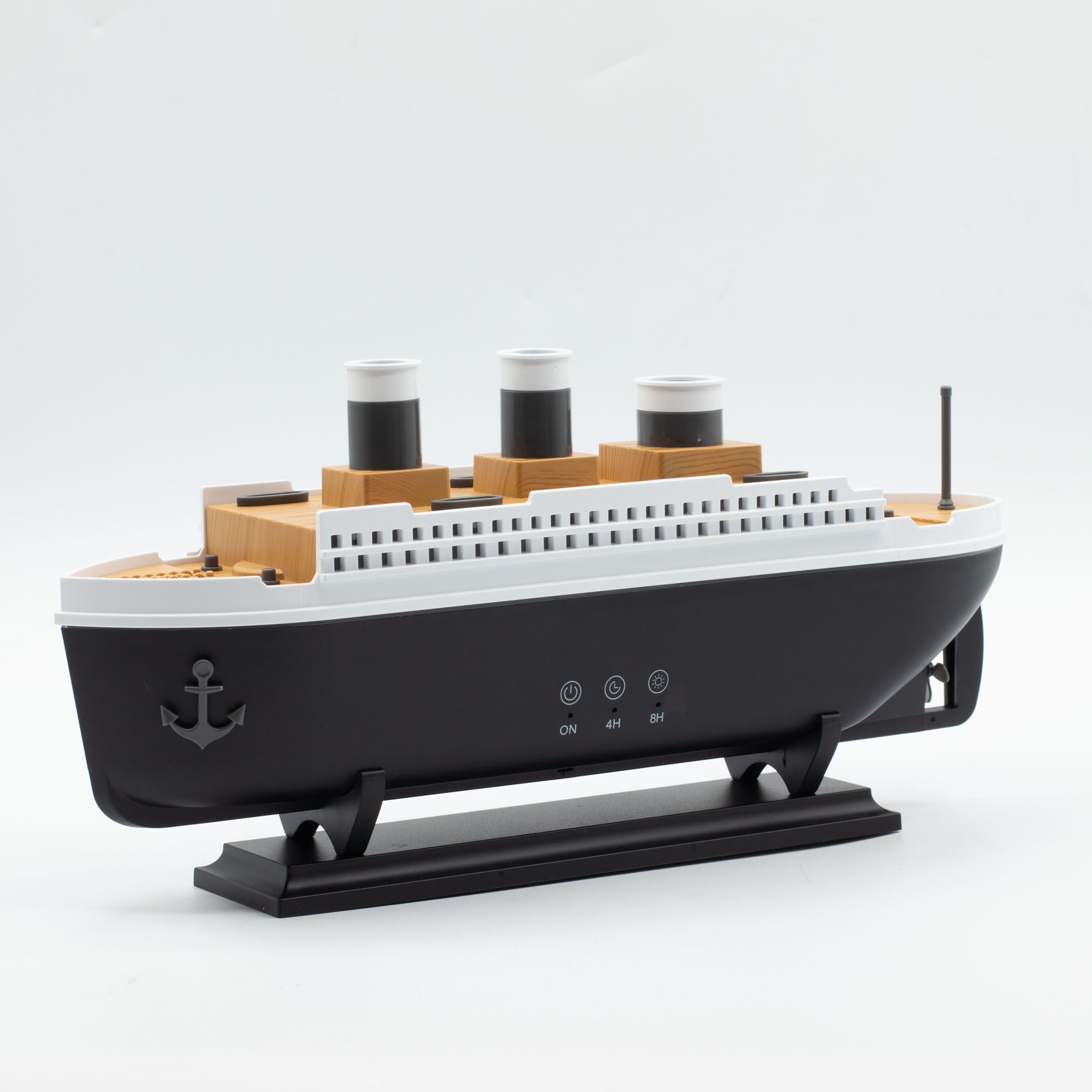 Difusor de aromas con efecto de modelo de barco y LED que cambia de color