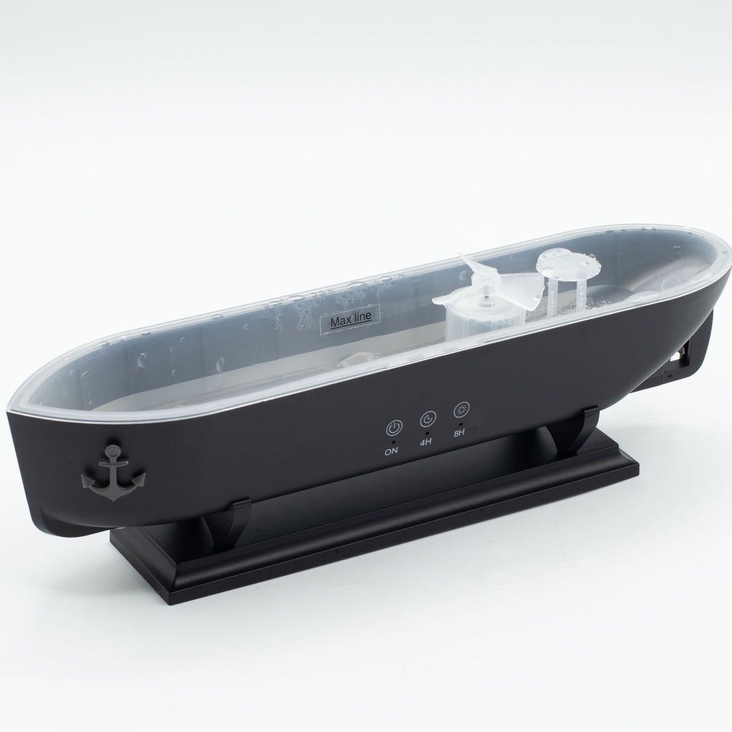 Difusor de aromas con efecto de modelo de barco y LED que cambia de color