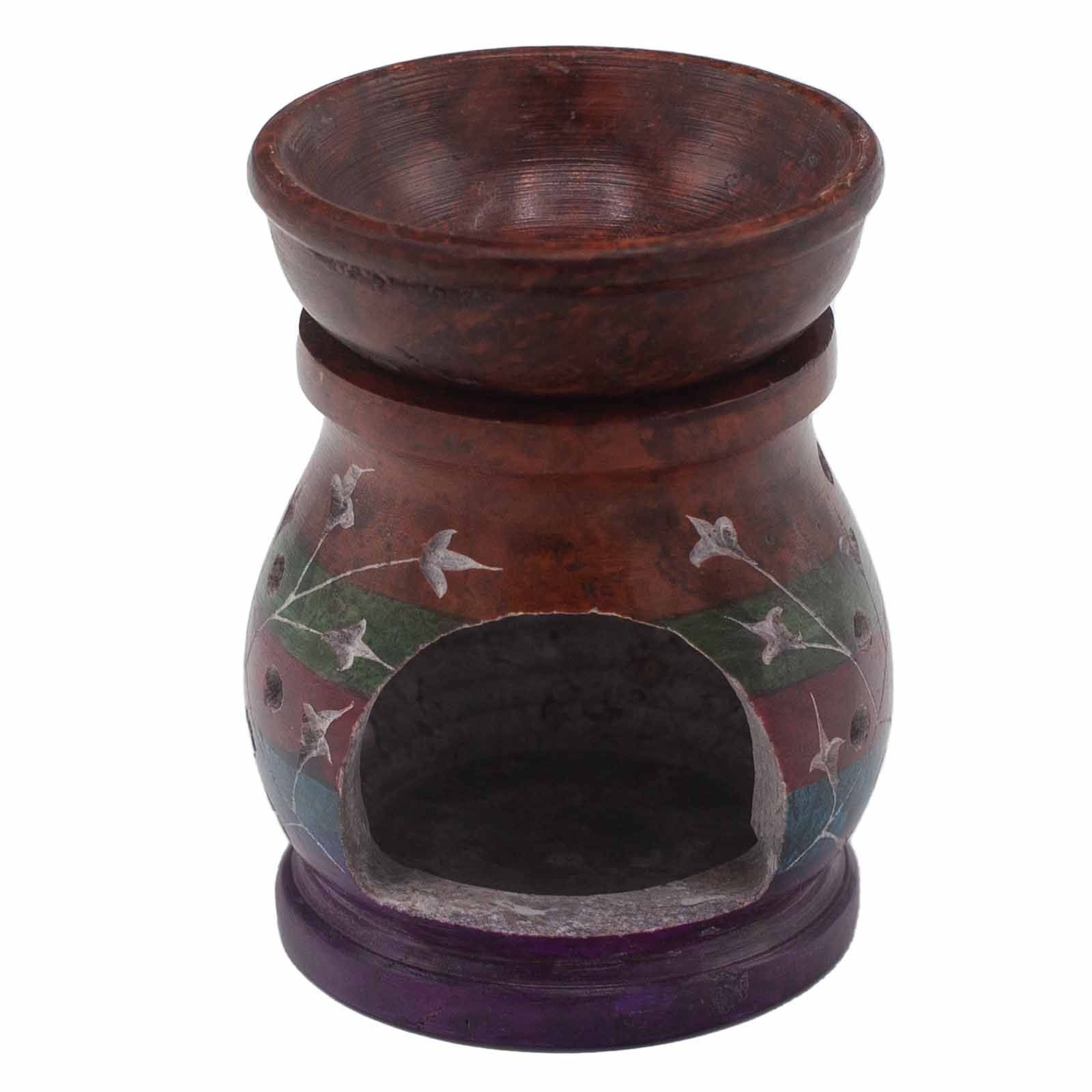 Quemador de Aceite de Esteatita 10cm - Hamsa - Cinco Colores