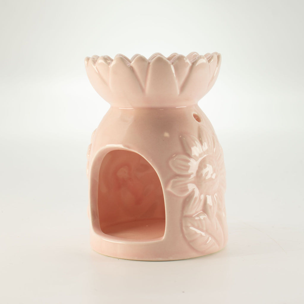 Quemador de aceite de girasol cerámico - Rosa pastel